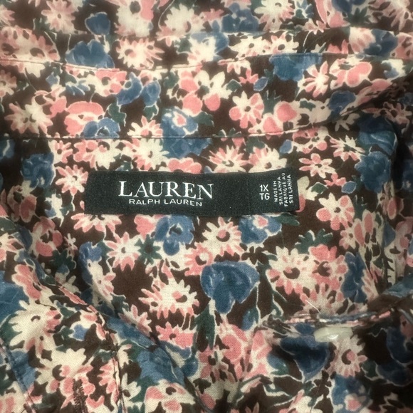 Ralph Lauren Pink and Blue Floral Cotton Shirt Sz XL - Picture 4 of 8